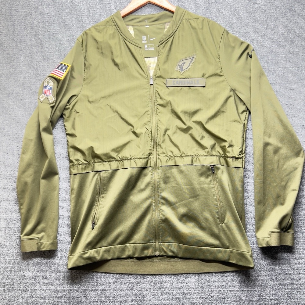 Arizona Cardinals Nike Salute to Service Jacket‎ Mens Large Black Full Zip